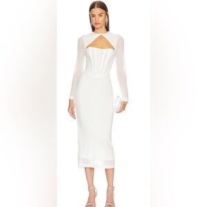 3. Bardot orchid white size small/4 Ramona corset mesh dress white nwt